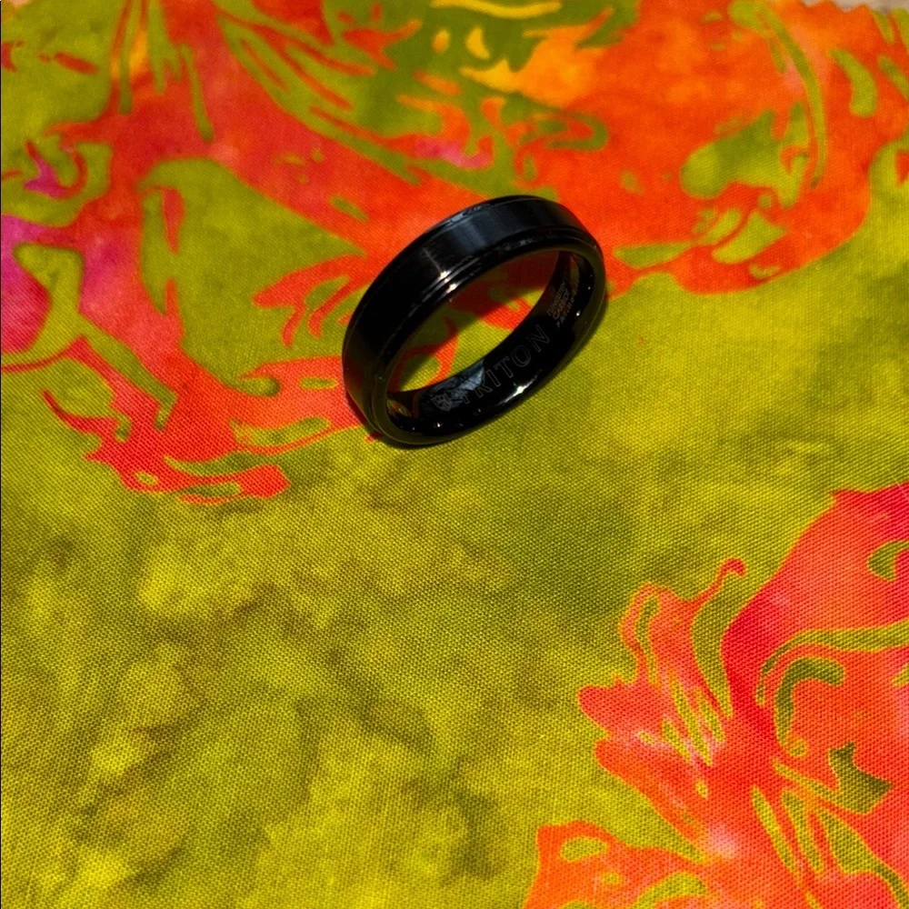 Triton TC850 Black Satin Men's Comfort Fit Ring